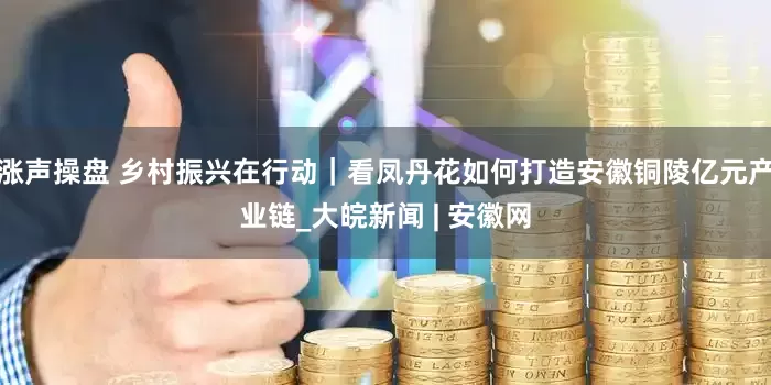 涨声操盘 乡村振兴在行动｜看凤丹花如何打造安徽铜陵亿元产业链_大皖新闻 | 安徽网